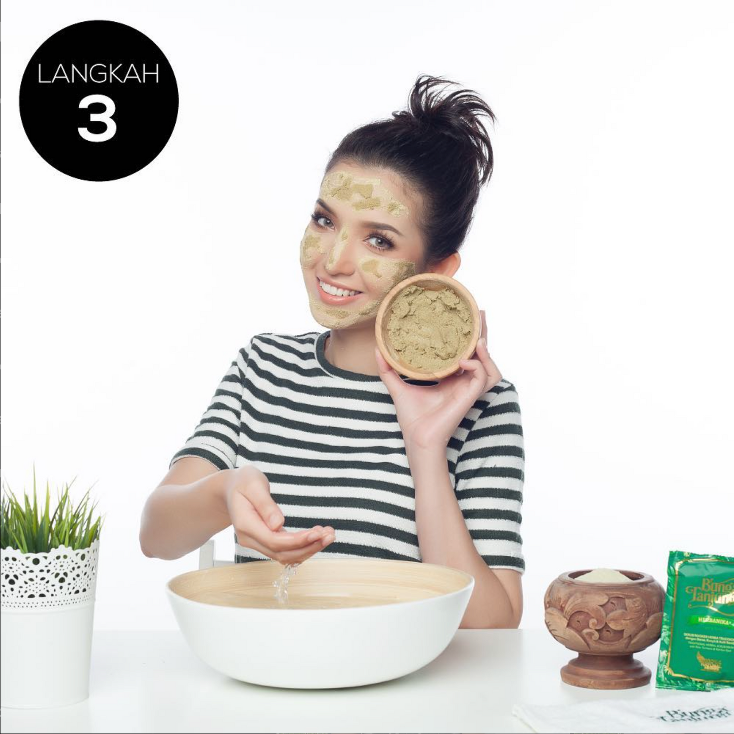 Bundle A: Bunga Tanjung Herbanika Face & Body Scrub/ Mask, 200g (BT4) & Herbanika Virgin Coconut Oil Cold Press, 50ml (VCO1)